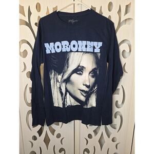 Megan Moroney Portrait Graphic Long Sleeve Shirt Navy Blue Adult Small